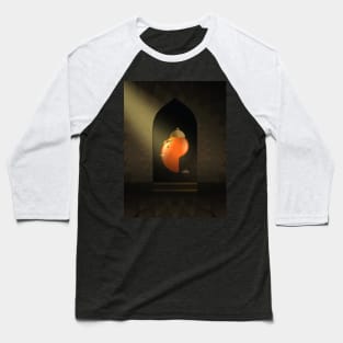 Elephant God also know as God of Knowledge and Art Ganapati or Ganesha Idol is Worshiped in India and Indian Tradition. Idol in an Indian Ethnic Temple Abstract Expression Baseball T-Shirt